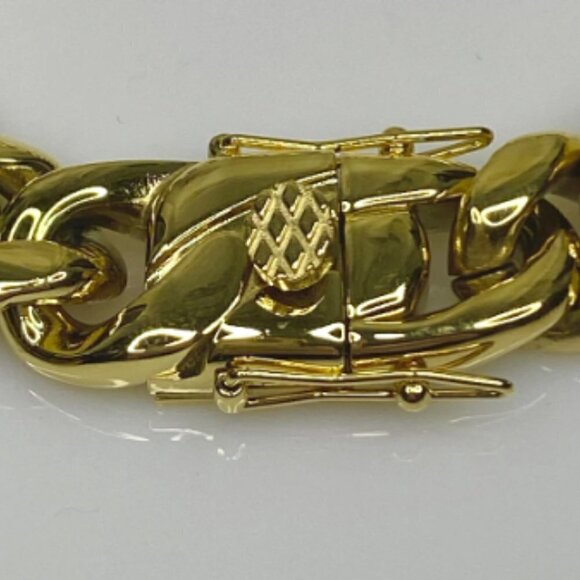 Miami Cuban Curb Link Chain Bracelet 316L Gold Plated Stainless Steel - Picture 12 of 12